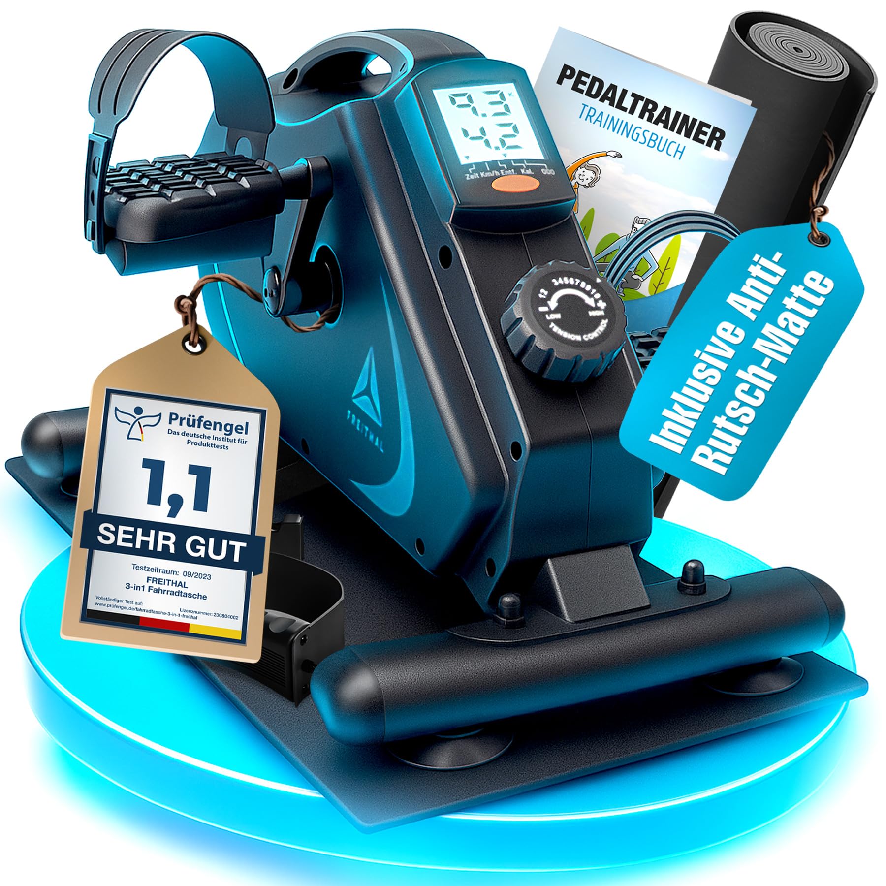 VitaFit Pedaltrainer, grau-schwarzes, kompaktes Gerät mit zwei Pedalen. Fördert schonend die Mobilität von Armen und Beinen.