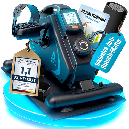 VitaFit Pedaltrainer, grau-schwarzes, kompaktes Gerät mit zwei Pedalen. Fördert schonend die Mobilität von Armen und Beinen.