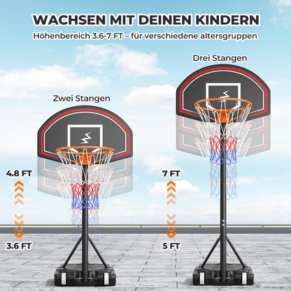 YOLEO Kinder Basketballständer Outdoor - Höhenverstellbar mit Rollen