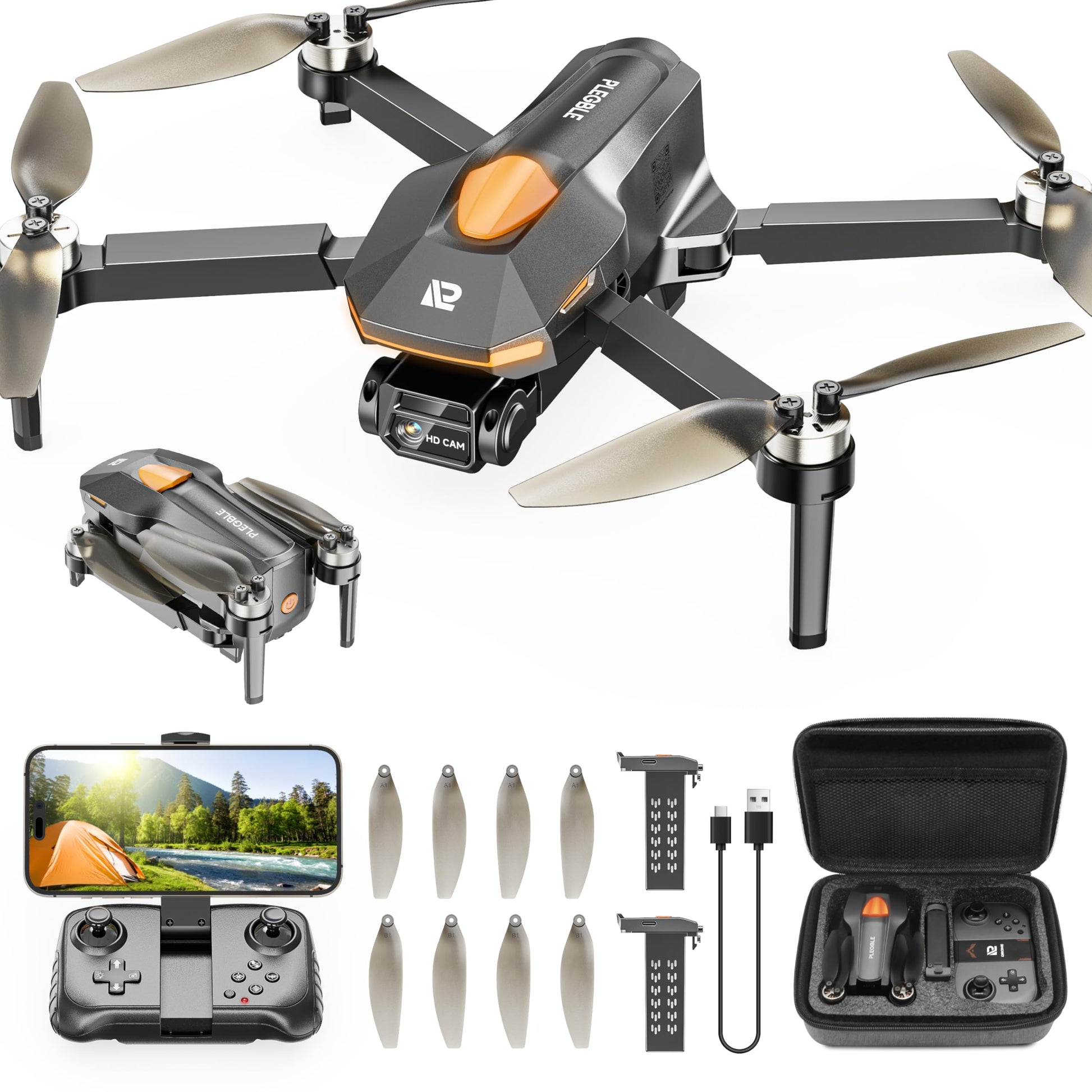 PLEGBLE PL510 Mini-Drohne mit 1080P Kamera und bürstenlosem Motor, FPV Quadcopter