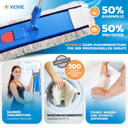 VIOVIE Premium WISCHER Set – Wischmopp 50CM Baumwoll