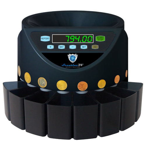 Securina24 SR1200 Euro Münzzähler & Sortierer - Schwarz