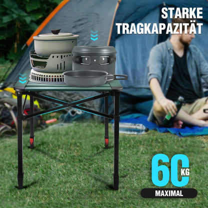 VILLEY Faltbarer Aluminium Campingtisch – mit Tragetasche
