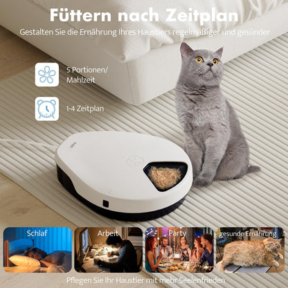 UBPET F10 Futterautomat Katze Nassfutter Kühlung 5 Mahlzeiten