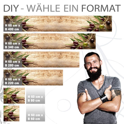 StickerProfis Selbstklebe-Küchenrückwand OLIVEN 1.5mm 60x280cm