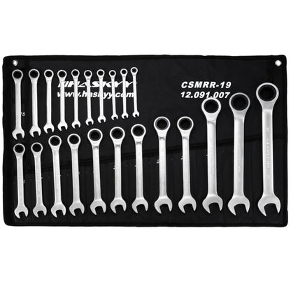 HASKYY Ringratschenschlüssel Satz 22-teilig, 6-32 mm, 72 Zähne