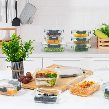 Igluu Meal Prep Glas-Frischhaltedosen, 5er-Set, 1050 ml, auslaufsicher