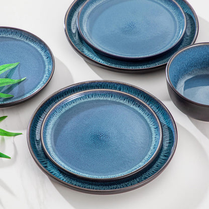 vancasso PLAYA Steingut Geschirrset 18tlg für 6 P. - Blau