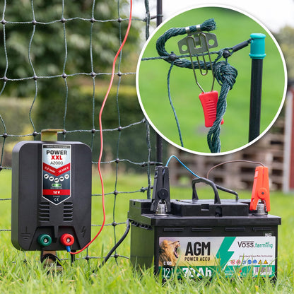 Power XXL A2000 Weidezaungerät 12V Set 12.500 Volt 2,2 Joule