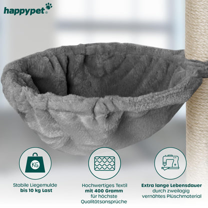 HAPPYPET SAM Kratzbaum deckenhoch – XXL Grau 260 cm