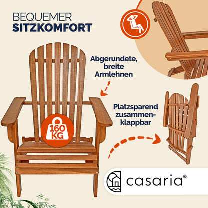Casaria Sonnenliege Adirondack Holz Klappbar Wetterfest