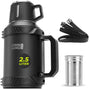 LEBENLANG Thermosflasche 2,5 L Edelstahl Isolierflasche mit Becher und Tragegurt