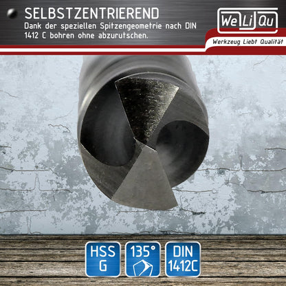 WELIQU Metallbohrer-Set HSS-G M2 Spiralbohrer, 25-teilig, 1-13 mm