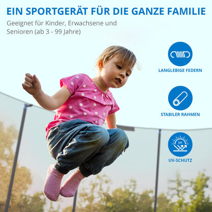 Kinetic Sports Salto Plus Trampolin Outdoor Ø 183 cm mit Netz, Blau