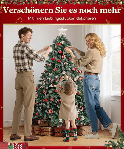 Yorbay Künstlicher Weihnachtsbaum mit Schnee, Ständer - 180cm