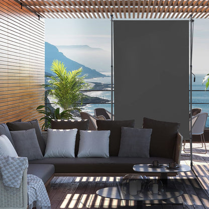 BelleMax Senkrechtmarkise 100x310cm ohne Bohren, Kurbel - Dunkelgrau