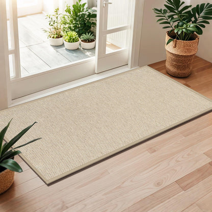 LEKEEPGO Fussmatte Innen 60 x 120 cm, Schmutzfangmatte, Khaki – rechteckige Eingangsmatte für den Innenbereich