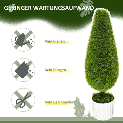 HOMCOM 2er-Set Zypressen Kunstbaum 90cm UV-Schutz