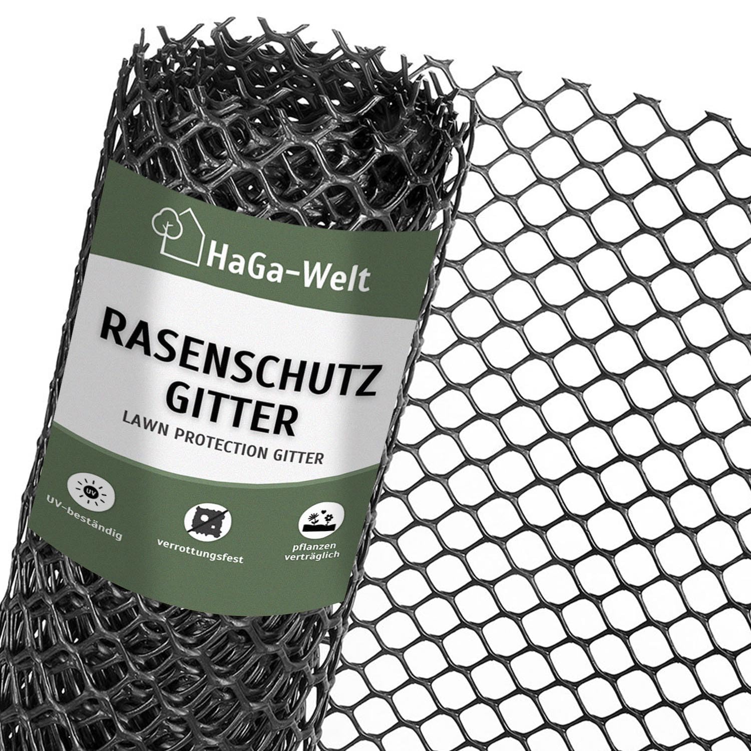 HaGa Rasenschutzgitter RK3 1,3 m x 10 m, HD-PE, befahrbar