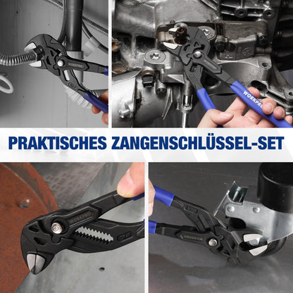 WORKPRO Zangenschlüssel-Set 2-teilig, 180 & 255 mm, Cr-V-Stahl