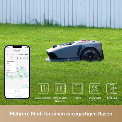 Mova 1000 Mähroboter mit 3D-LiDAR, ohne Begrenzungskabel, bis 1000 m²