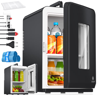 KESSER® 2in1 Tragbarer Mini Kühlbox 15L Kühl- & Heizfunktion - Schwarz. Kühlt und wärmt Speisen/Getränke.