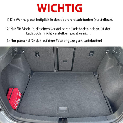 ELMASLINE 3D Gummimatten & Kofferraumwanne Set Ateca Oberer Ladeboden