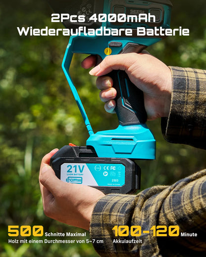 SEESII M8 Ace Mini Akku-Kettensäge 6 & 8 Zoll, 1000 W Brushless
