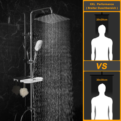 Görbach Regendusche Duschsystem – mit Ablage Chrom, ohne Armatur