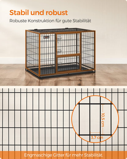 Feandrea Haustierkäfig Gitterbox XL, 107 x 70 x 75 cm, tintenschwarz