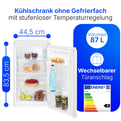Bomann VS 7255 Kühlschrank ohne Gefrierfach – 87L Weiss