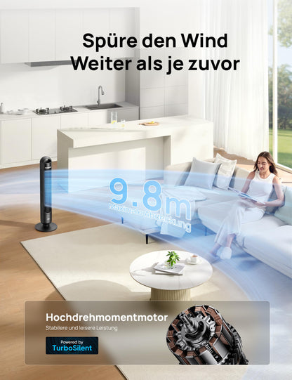 DREO Turmventilator DR-HTF017, leise, mit Fernbedienung und Timer