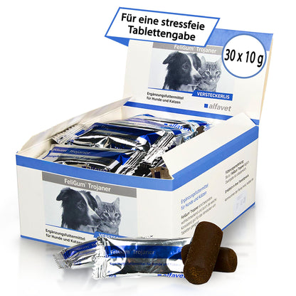 Alfavet FeliGum Trojaner Medikamentenversteck für Hunde und Katzen, Box mit 30 Sachets à 10 g