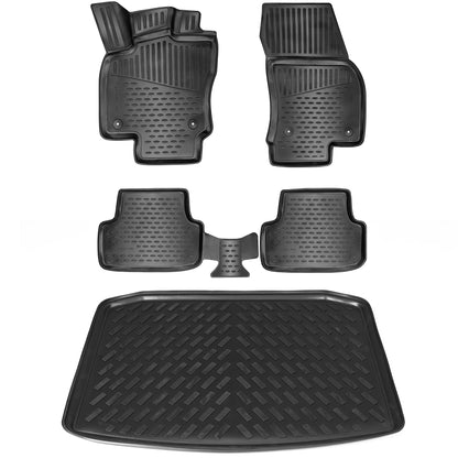 ELMASLINE VW Tiguan II (2016-2024) Gummimatten Set + Wanne 5cm Rand