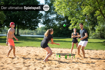 bamball® Roundnet-Set – 3 Bälle, Pumpe & verstärkte Rahmenteile