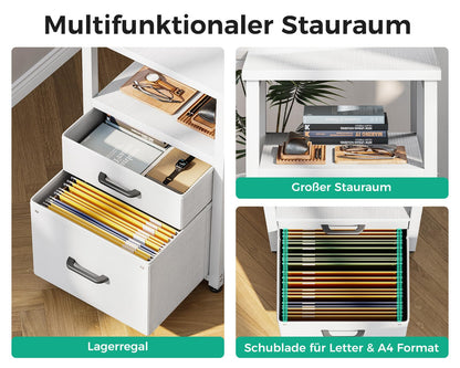 Coleshome Schreibtisch L-Form Eckschreibtisch - Weiss 140x70cm