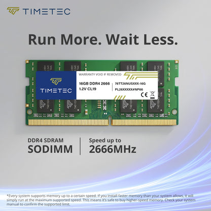 Timetec 16 GB DDR4 2666 MHz SODIMM RAM für Laptop und Mini-PC