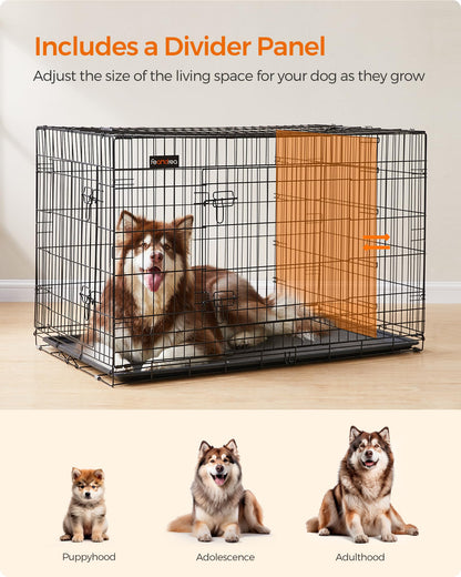 Feandrea PPD48BK Hundekäfig klappbar 122x75cm schwarz