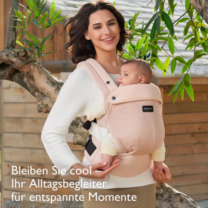 Momcozy Air Mesh Babytrage Ergonomisch Atmungsaktiv - Rosa