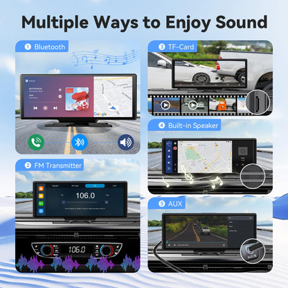 10.26 Zoll 4K Autoradio Wireless CarPlay Android Auto Dashcam