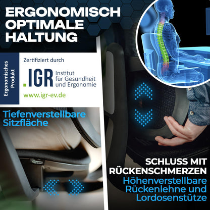 VALKENSTOL M5 Ergonomischer Bürostuhl Testsieger für Grosse