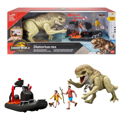 Mattel Jurassic World: Die Wiedergeburt Geschichtenset Insel-Flucht JGB55