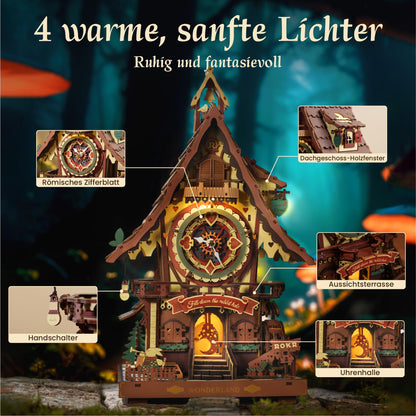 ROKR Kuckucksuhr 3D Holzpuzzle Modellbausatz Erwachsene LC901C
