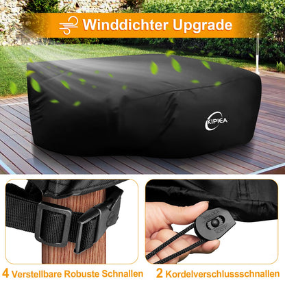 Kipiea Gartenmöbel Abdeckung wasserdicht 420D Oxford 242x162x100cm