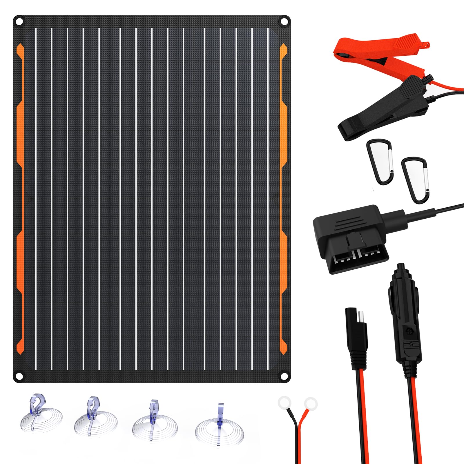 FlexSolar TC20 Solar Batterieladegerät 12V 20W Solarmodul IP67, monokristallin, mit SAE-Anschlusskabel