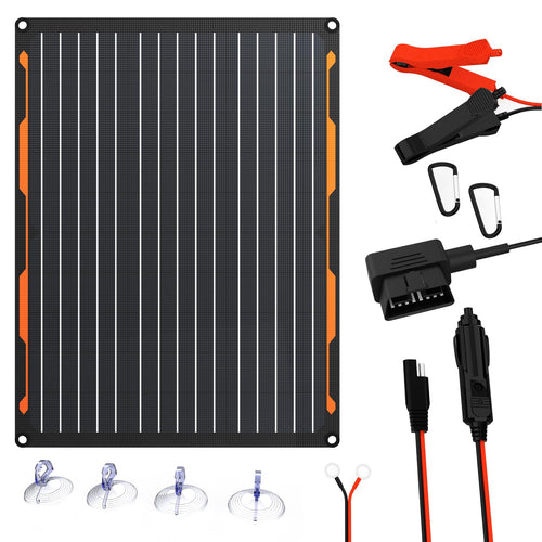 FlexSolar TC20 Solar Batterieladegerät 12V 20W Solarmodul IP67, monokristallin, mit SAE-Anschlusskabel