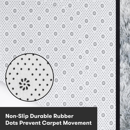 JOJOSEE Hochflor Teppich Wohnzimmer - 200x300 cm Hellgrau