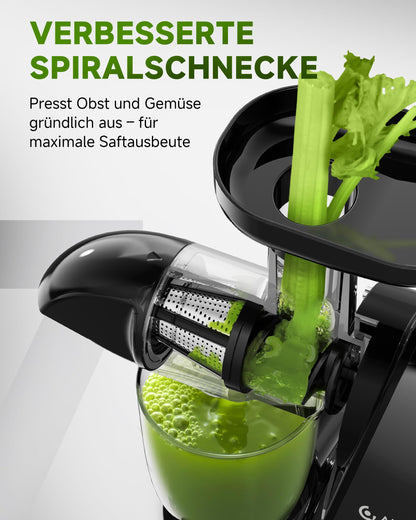 AMZCHEF Slow Juicer Saftpresse für Gemüse Obst - Mattschwarz