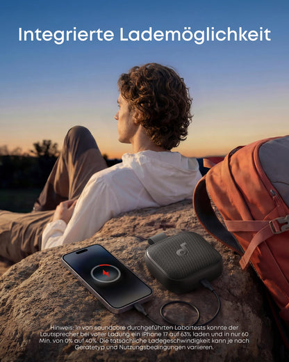 soundcore Boom Go 3i Bluetooth-Lautsprecher 15W, IP68, Schwarz