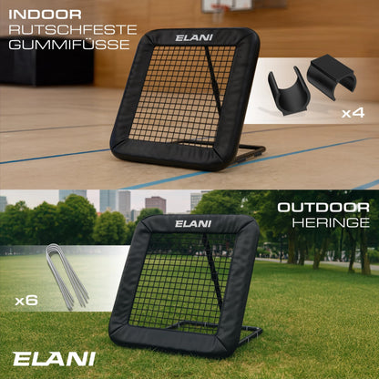 ELANI Fussball Rebounder 1x1m mit Schutzrand – Für sicheren Stand